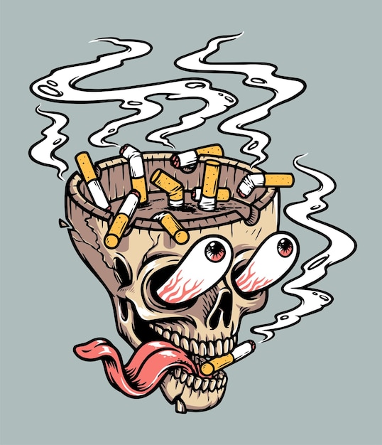 あなたの頭のイラストのタバコ
