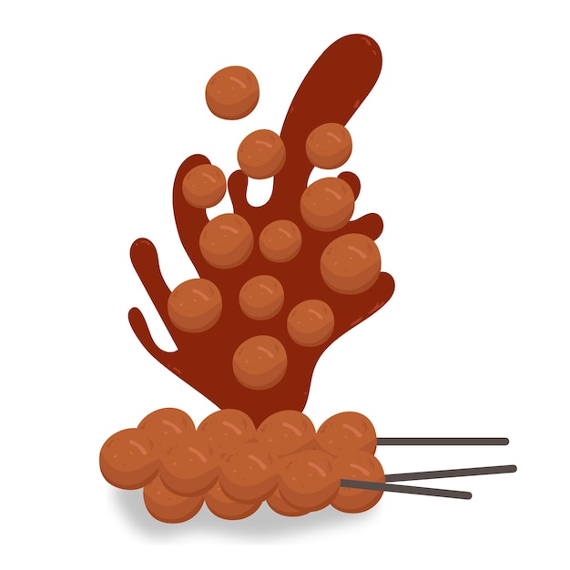 Vector cilok indonesian food illustration