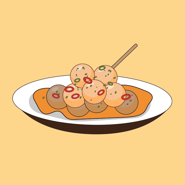 Cilok indonesian food vector