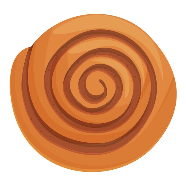 Vector cinammon swirl icon cartoon vector roll bun sweet cake