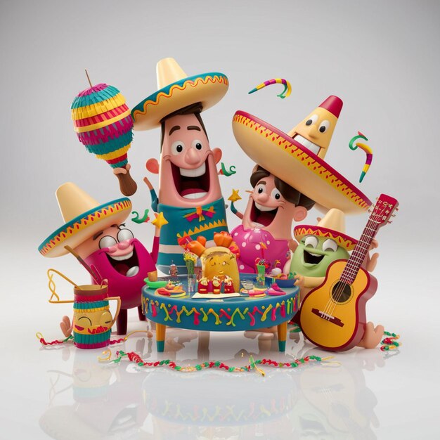 Cinco de Mayo 3D render illustratie