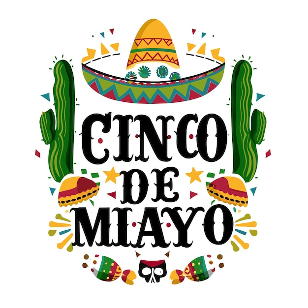 Cinco de mayo achtergrond met Mexicaanse elementen vector