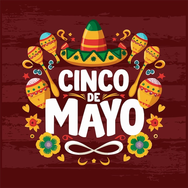 Cinco de mayo achtergrond met Mexicaanse elementen vector