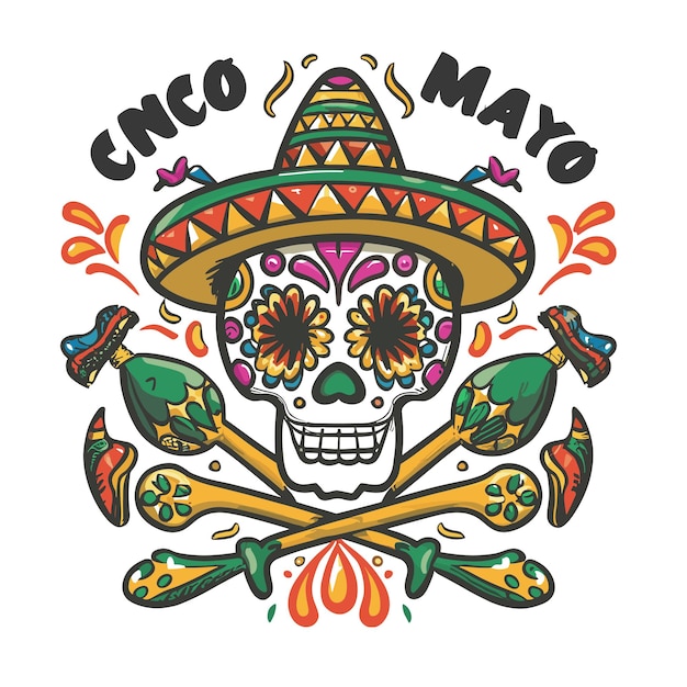 Vector cinco de mayo achtergrond met mexicaanse elementen vector