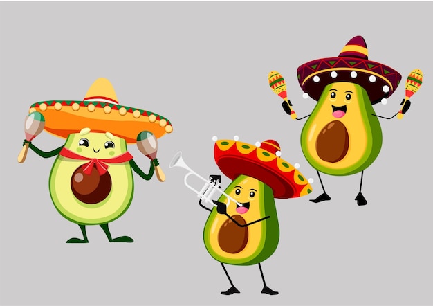 Vector cinco de mayo avocado