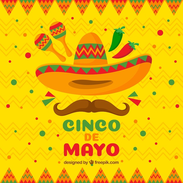 Vector cinco de mayo background in flat style