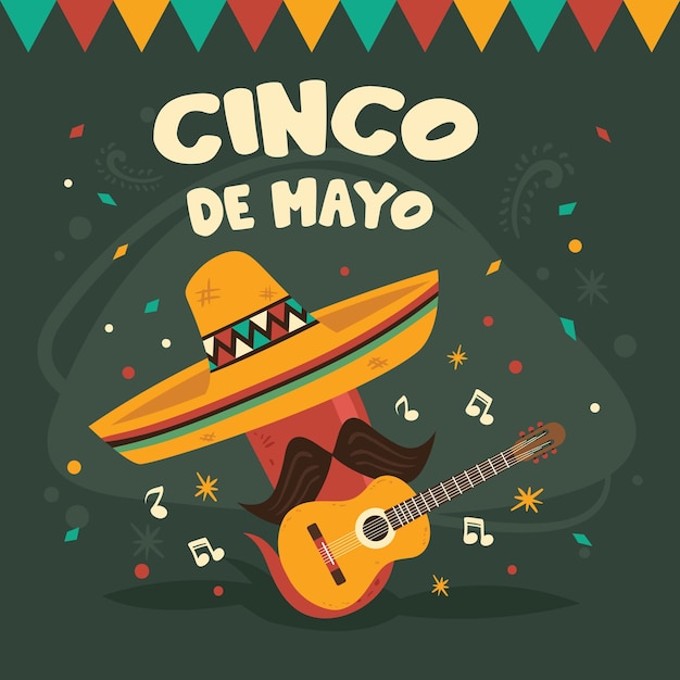 벡터 웃긴 칠리와 함께 cinco de mayo 배경