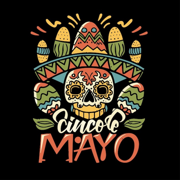 Vector cinco de mayo background with mexican elements vector