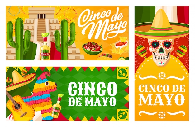 Cinco de Mayo banners van Mexicaanse feestdag