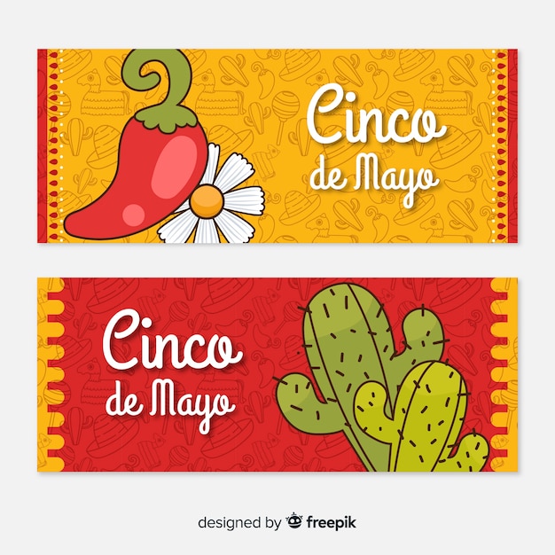 Vettore banner di cinco de mayo