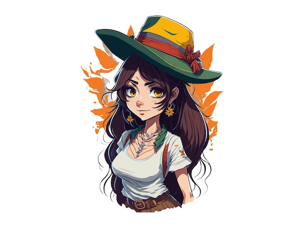 Cinco DE Mayo Beautiful girl with mexican hat vector illustration