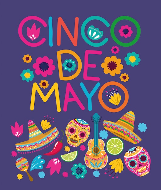 Vector cinco de mayo card pattern