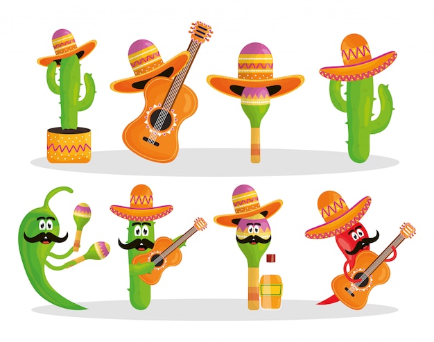 Cinco de mayo celebration with group of characters