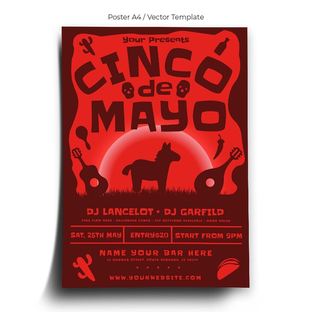 Cinco de mayo evenement poster sjabloon