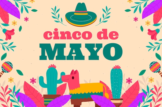 cinco de mayo festival background illustration in flat design