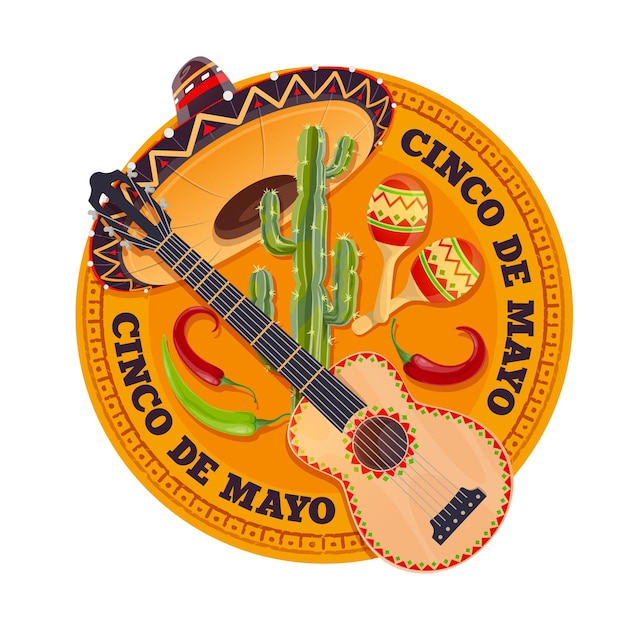 Vector cinco de mayo fiesta holiday, happy may party celebration in mexico