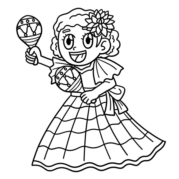 Girls Coloring Pages with Cats & Flowers Graphic by AnaSt