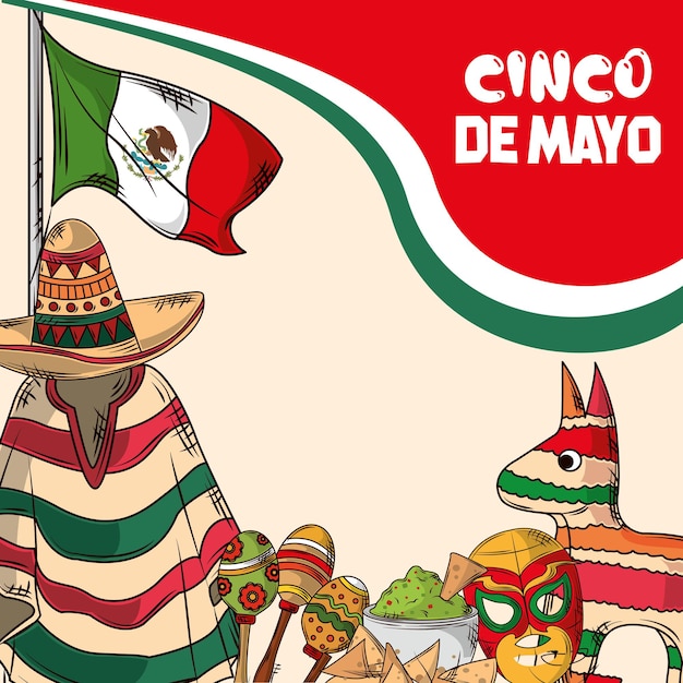 Cartolina d'auguri di cinco de mayo