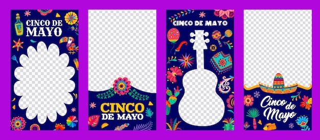 Вектор Шаблоны социальных сетей праздника cinco de mayo