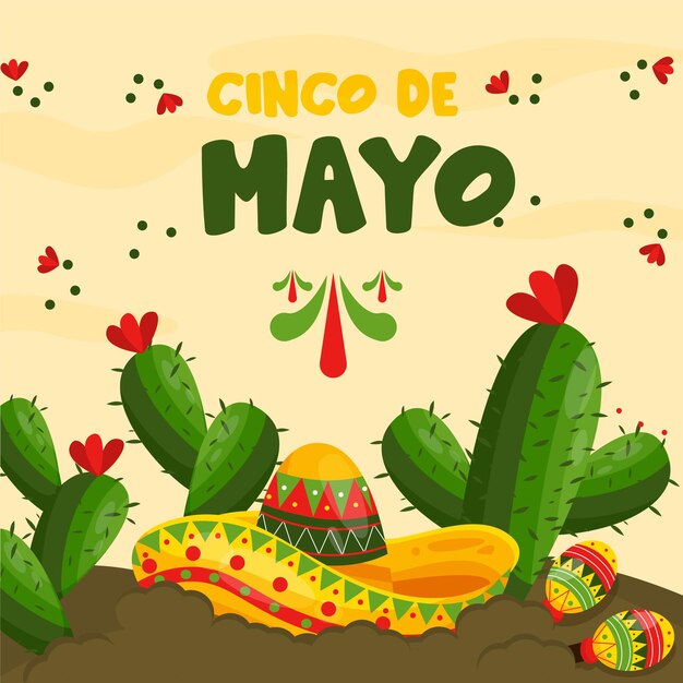 Cinco de mayo in vlak ontwerp