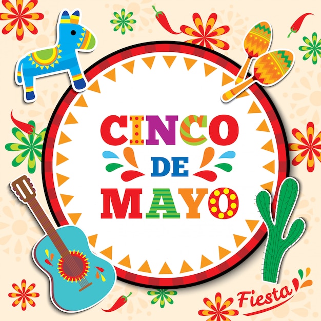 Vector cinco de mayo kaart