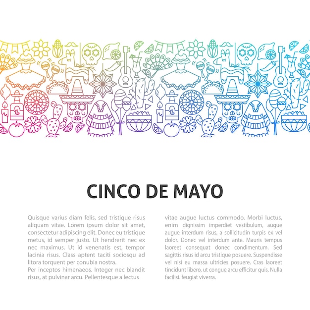 Cinco de Mayo-lijnsjabloon