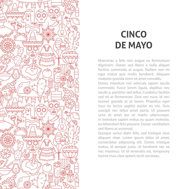 Cinco de mayo line pattern concept