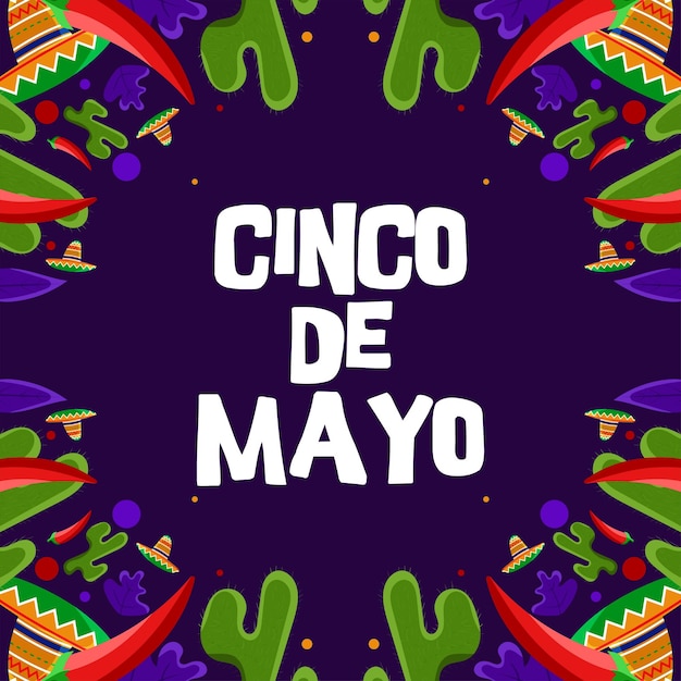 Cinco de Mayo may 5th federal holiday in Mexico Fiesta banner and poster design