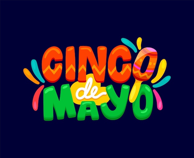 Cinco de mayo Mexicaanse feestdag kleurrijke typografie