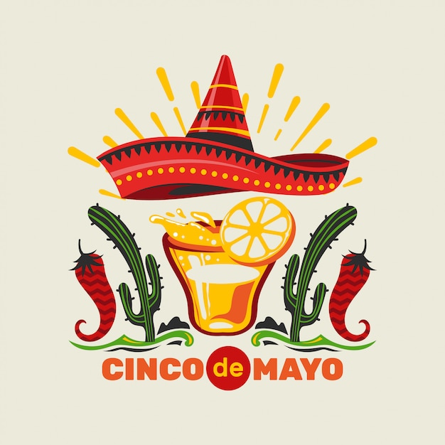 Cinco de mayo mexicaanse vakantie partij illustratie premium