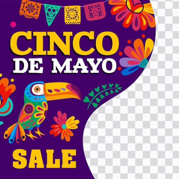 Cinco de Mayo Mexicaanse vakantie verkoop banner toucan