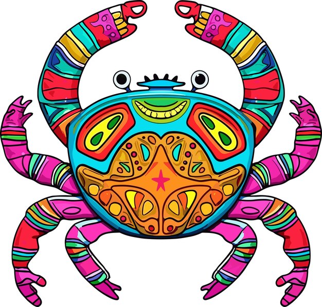 Cinco de mayo mexican crab vector illustration