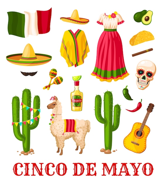 Cinco de Mayo 멕시코 휴일 축하 아이콘