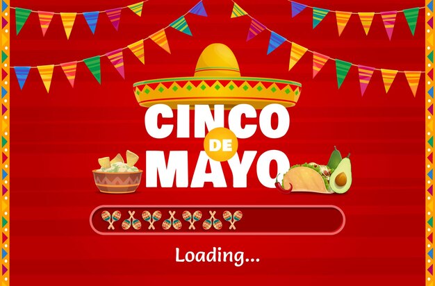 Cinco de mayo mexican holiday loading bar scale