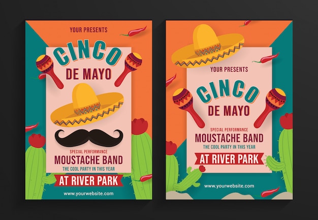 Cinco de mayo party flyer template