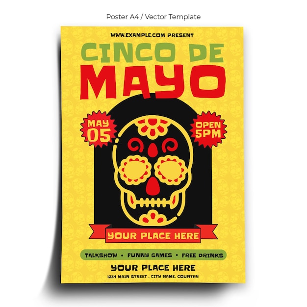 Cinco de Mayo Party Poster Template