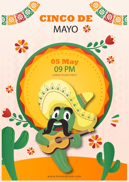 Вектор Плакат cinco de mayo 1