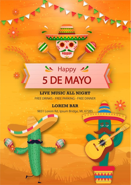 Vector cinco de mayo poster