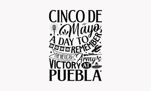 Vettore cinco de mayo svg design mexico festival lettering design file vettoriale stampe su magliette e borse