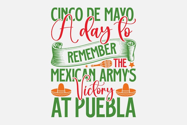 Vector cinco de mayo svg typografie tshirt ontwerp svg-bestanden voor snijden cricut en silhouet kaart hand