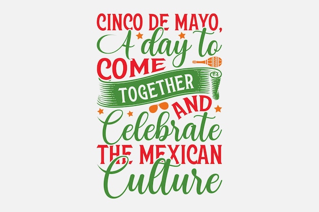 Cinco de Mayo Svg typography tshirt design svg Files for Cutting Cricut and Silhouette card Hand