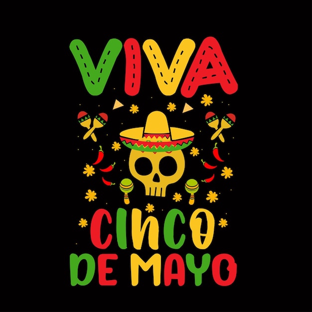 Vettore design della maglietta cinco de mayo