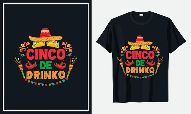 Синко де майо дизайн футболки Premium векторы