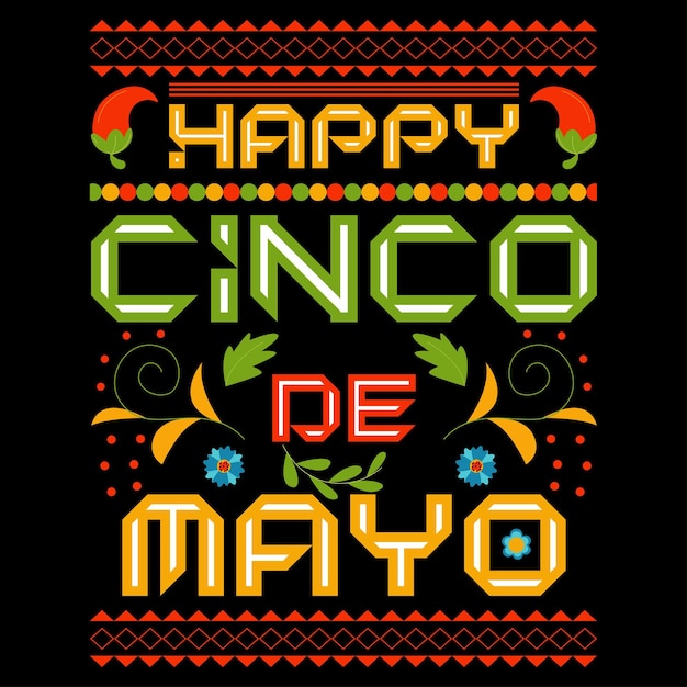 벡터 cinco de mayo 티셔츠 디자인