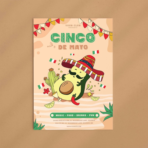 Cinco De Mayo Vertical Poster Template