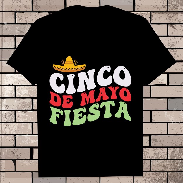 Vector cinco de mayofiesta squadretro smiley mexicansombrerocinco de mayo shirt design