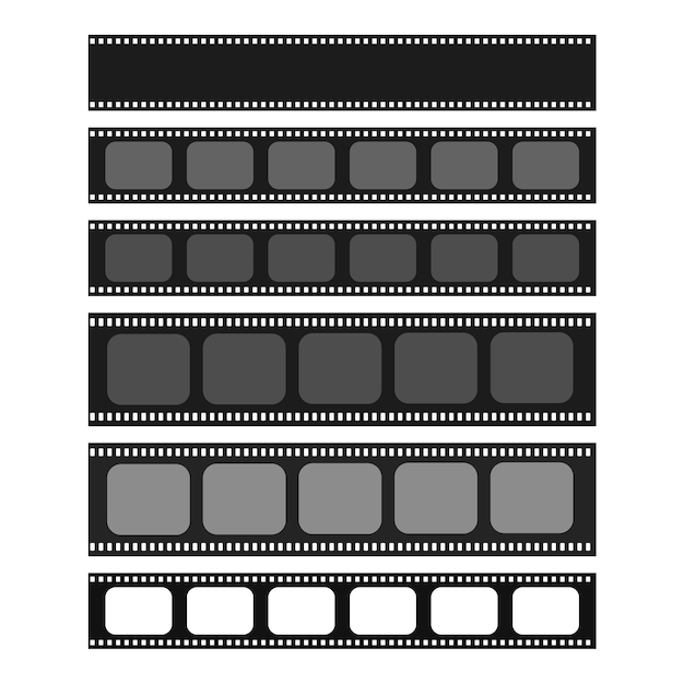 텍스트 또는 이미지에 대한 영화 및 사진 35mm 스트립 템플릿 세트