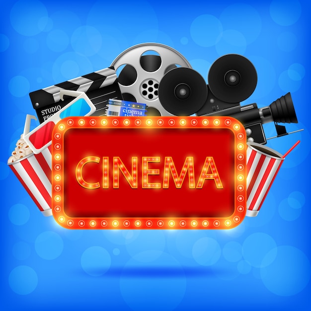 Vector cinema background illustration