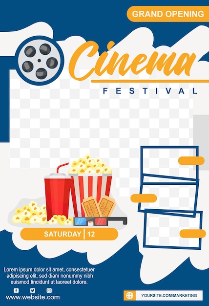 cinema banner and poster template media post