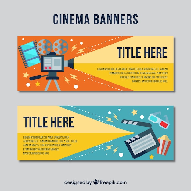 Cinema banners with flat audiovisual material